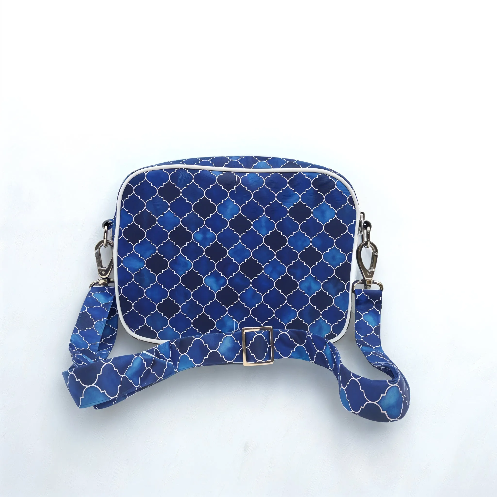 INDIGO MOSAIC PRINT TRAVEL BAG