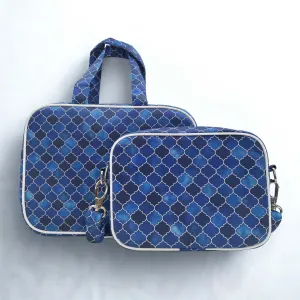 INDIGO MOSAIC PRINT TRAVEL BAG