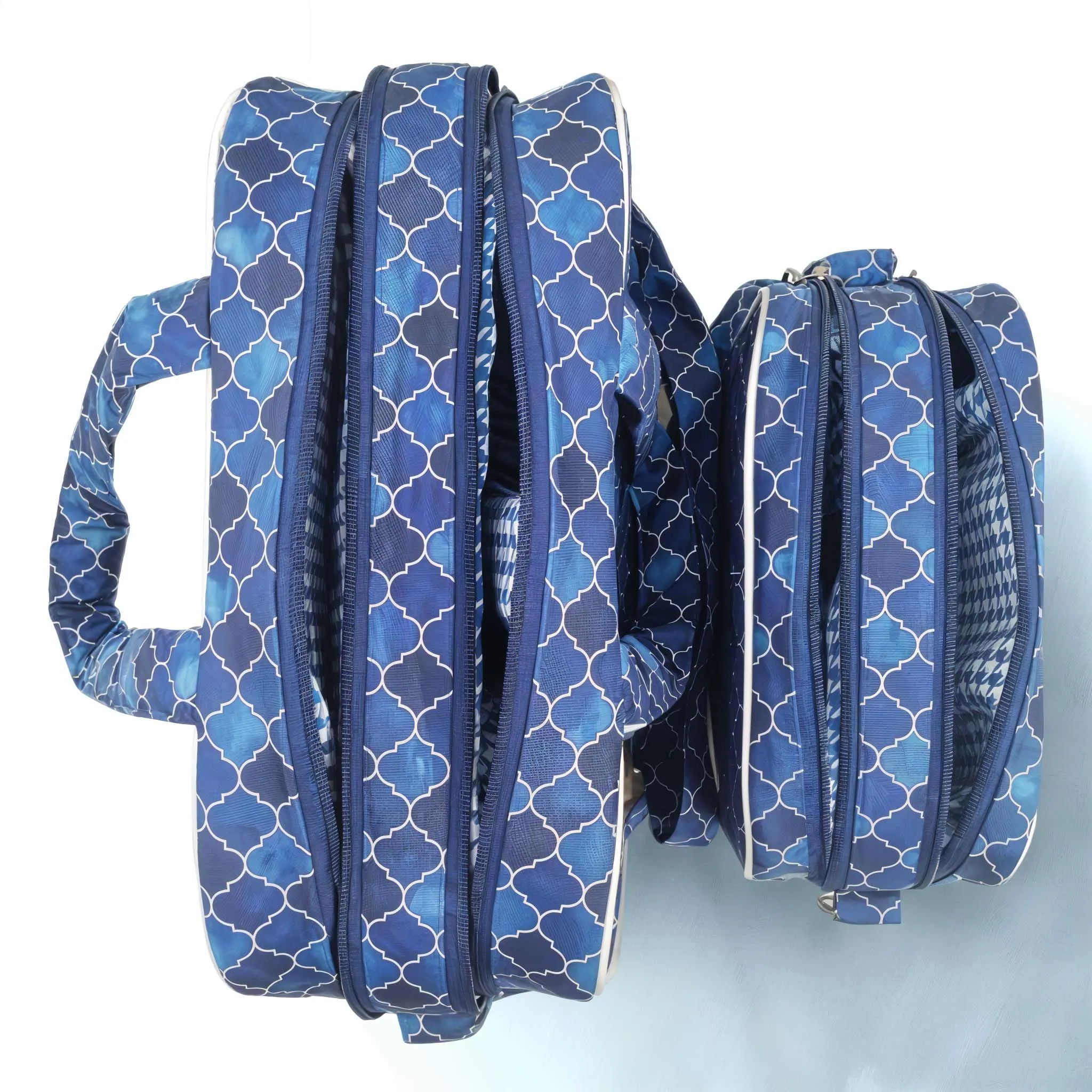 INDIGO MOSAIC PRINT TRAVEL BAG
