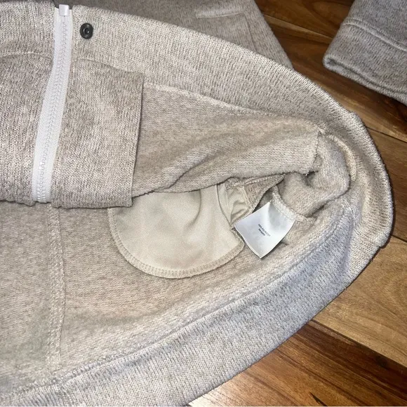 Lands’ End Knit hidden zip button up mock neck jacket