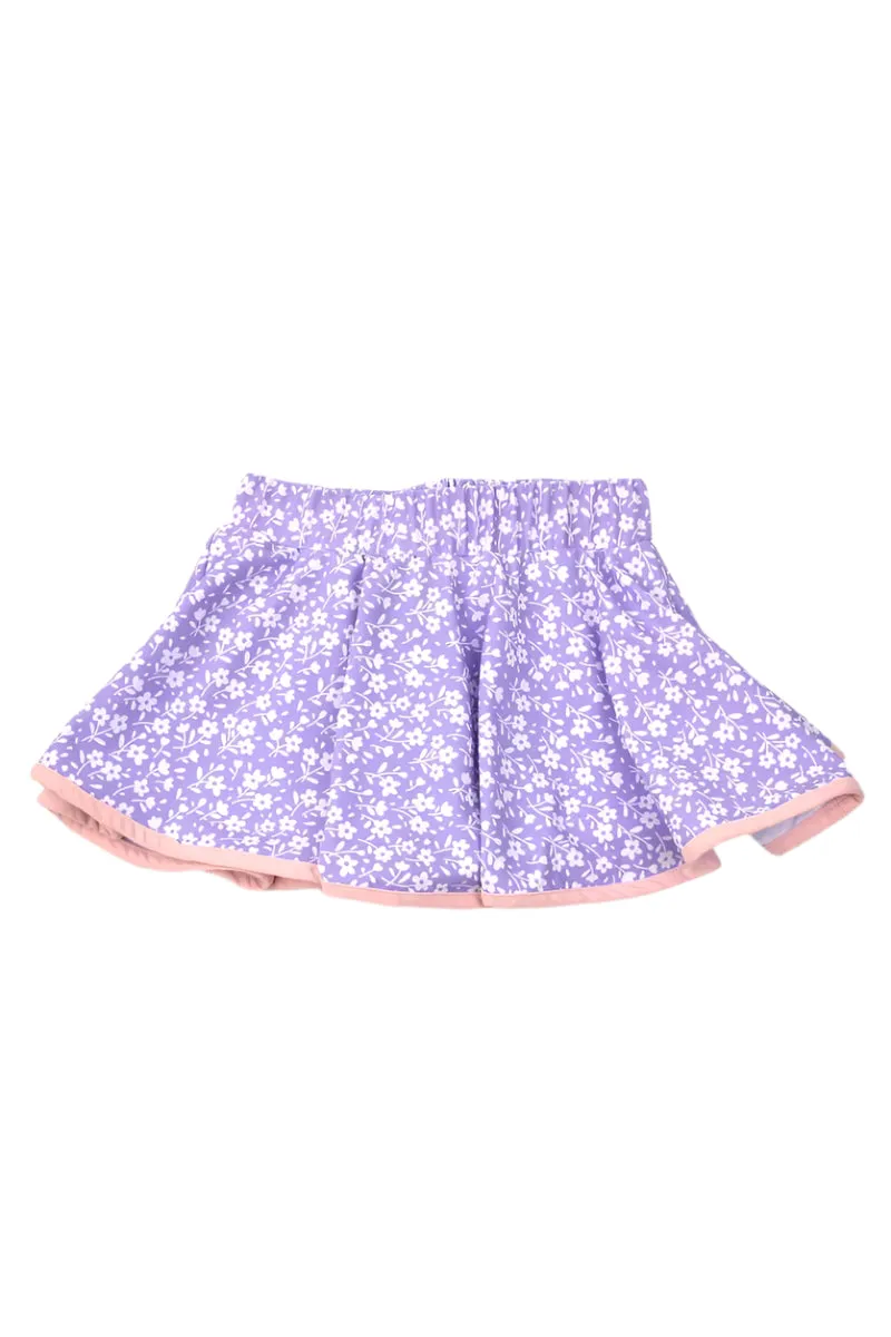 Lavender Floral Athleisure Skort