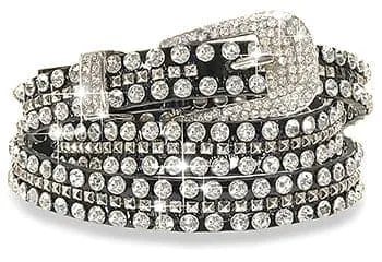Leather Bling Skinny Belt