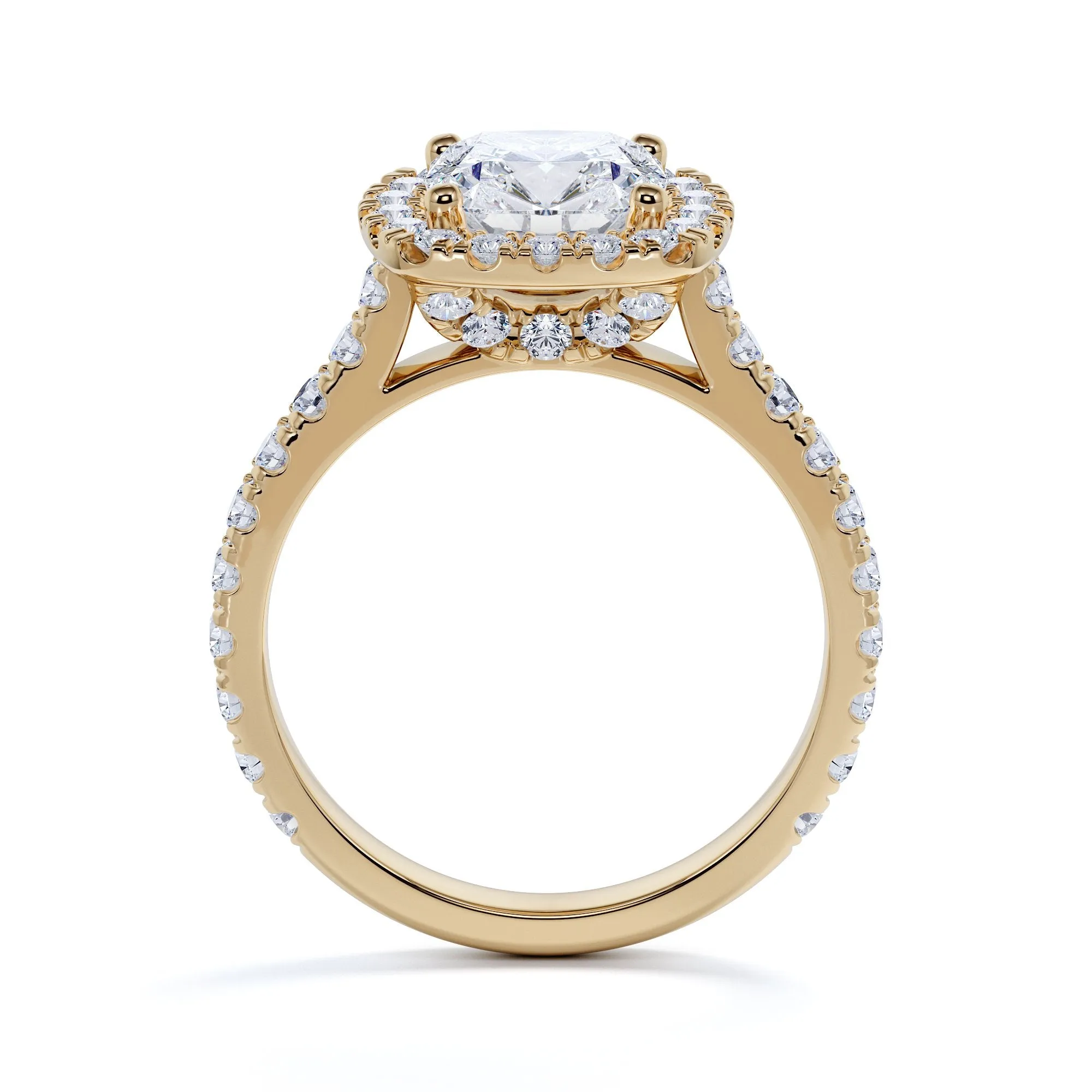 Lights Out Cushion Halo Natural Cushion  Diamond Engagement Ring