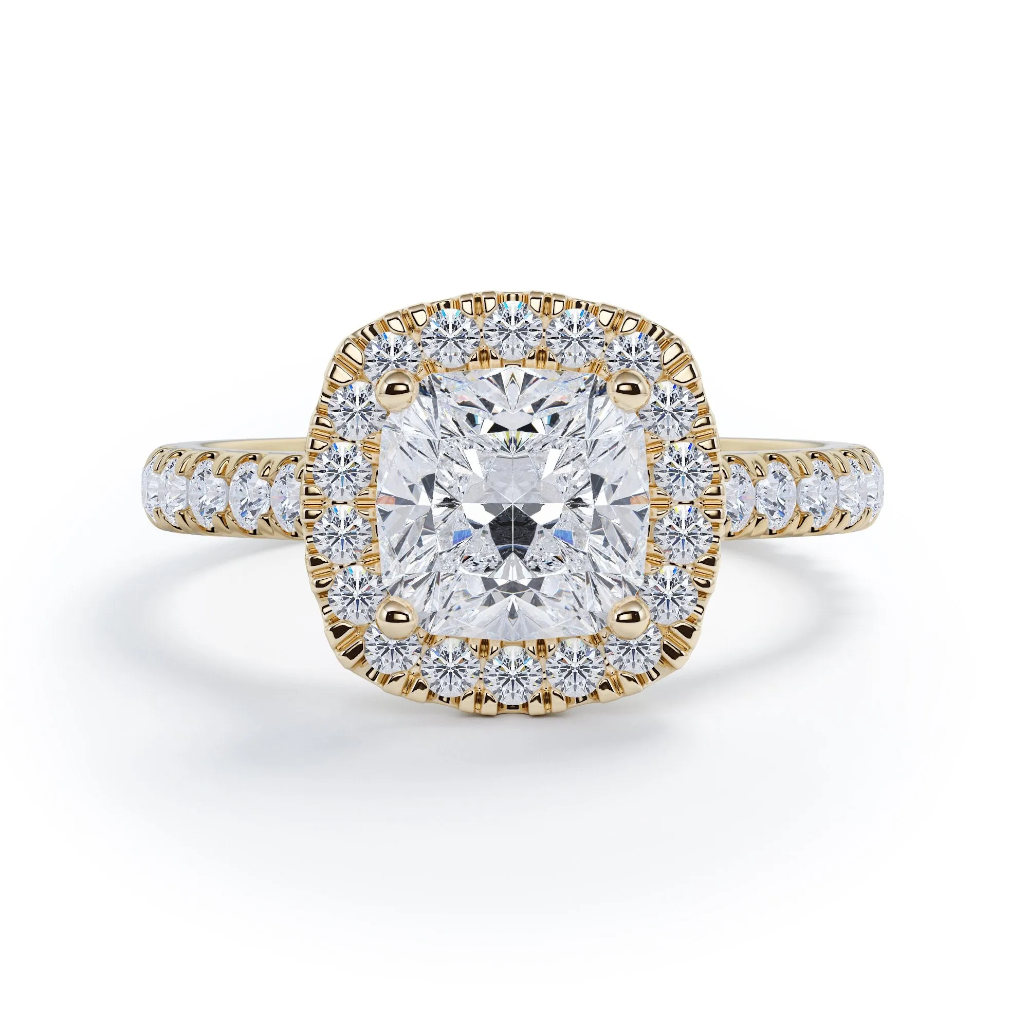 Lights Out Cushion Halo Natural Cushion  Diamond Engagement Ring