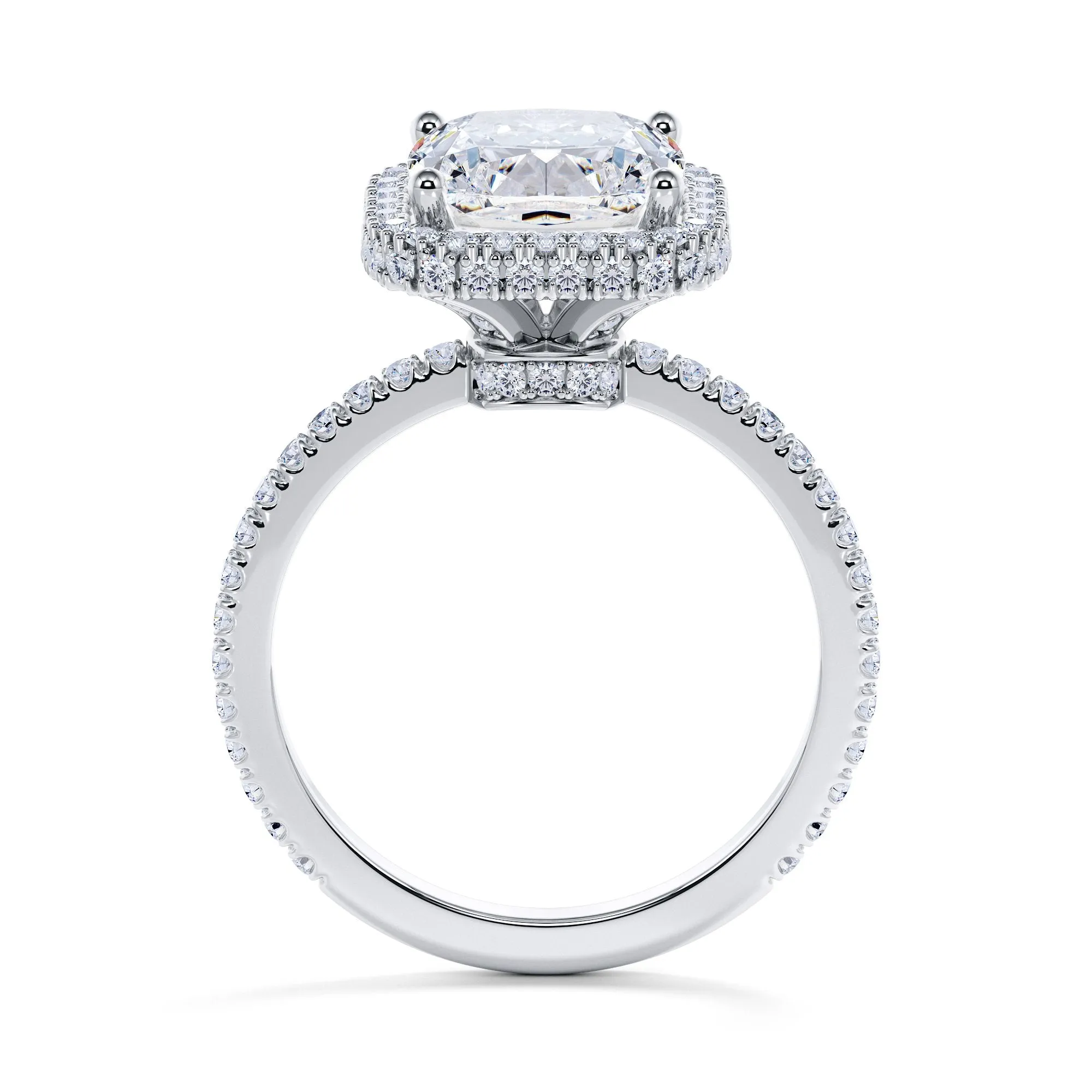 Ljus Cushion Halo Natural Cushion cut Diamond Engagement Ring