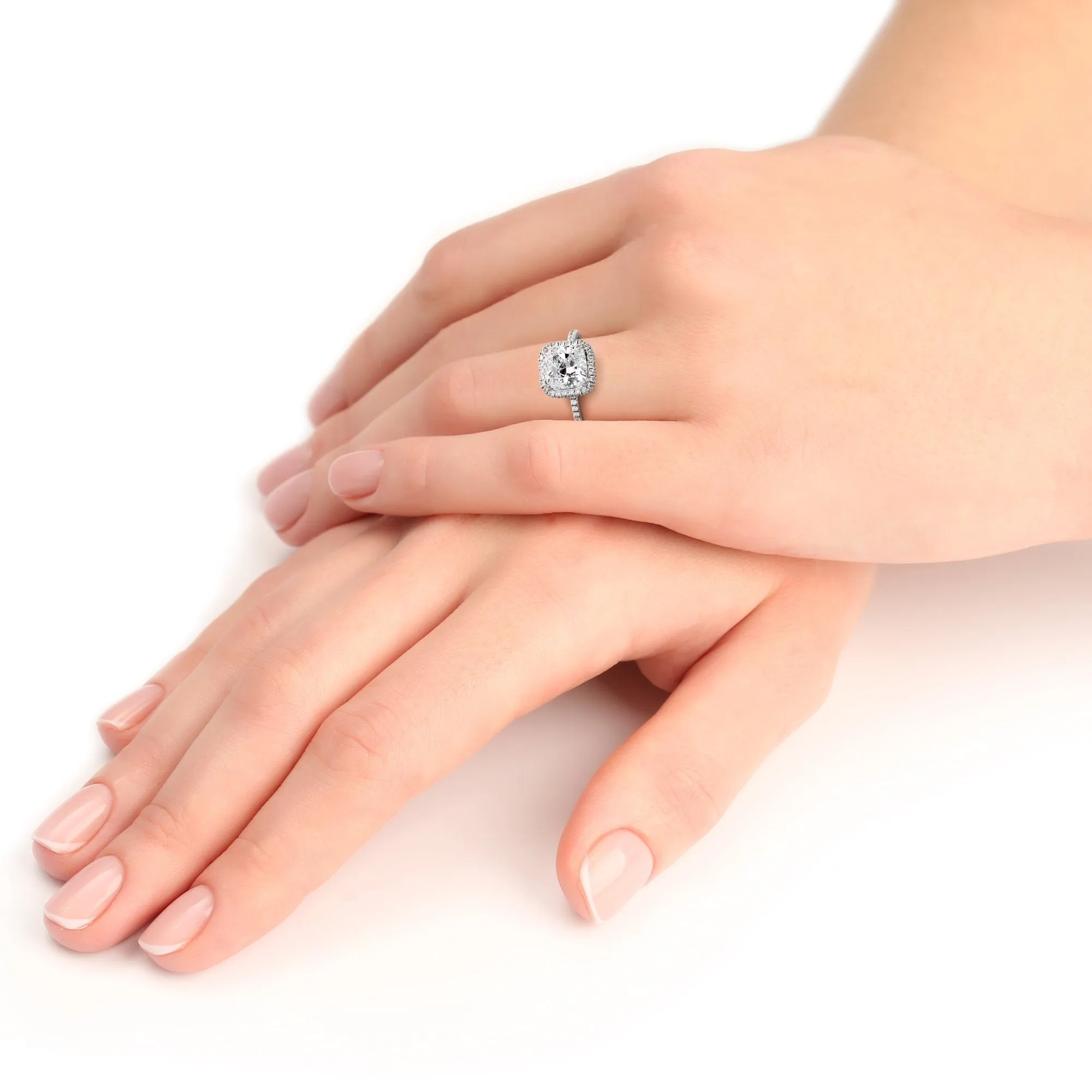 Ljus Cushion Halo Natural Cushion cut Diamond Engagement Ring