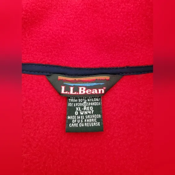 L.L. Bean Red Fleece Pullover Sweater Jacket Women's Size XL Retro Outdoor