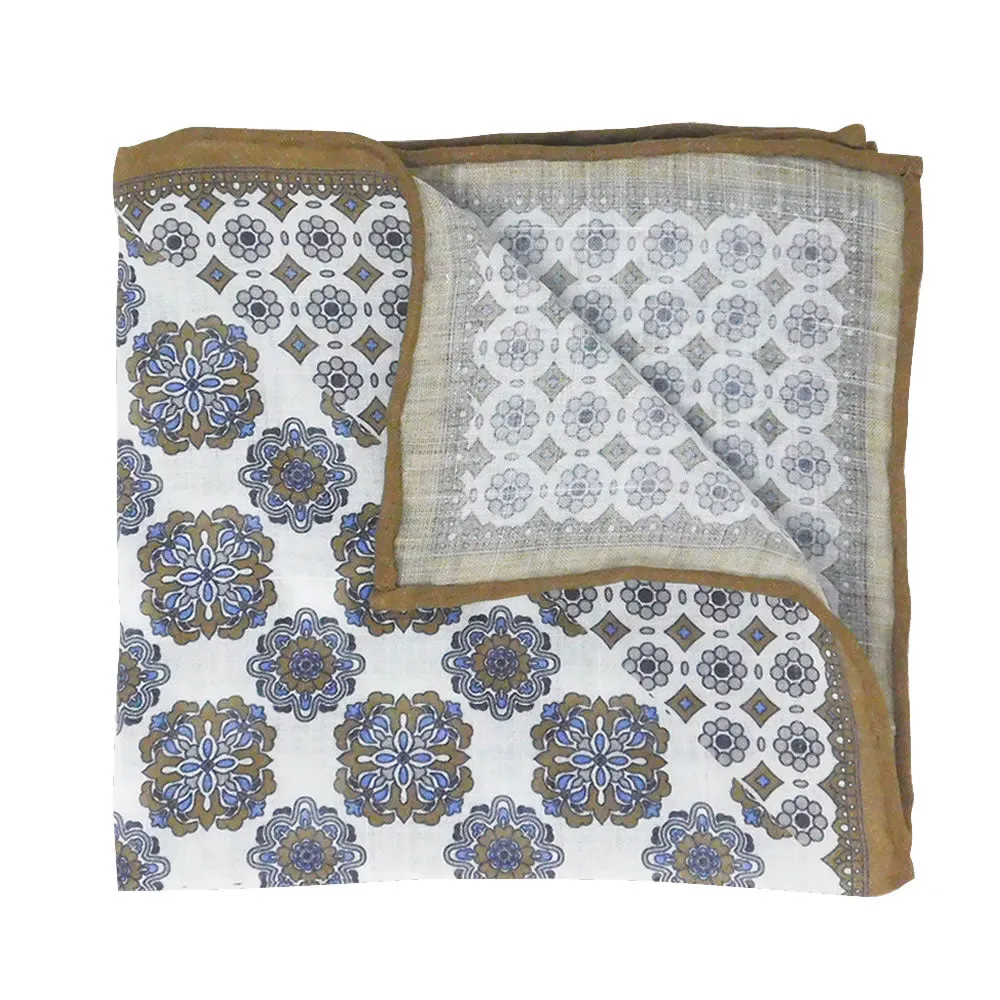 Macedonia Brown Linen Pocket Square