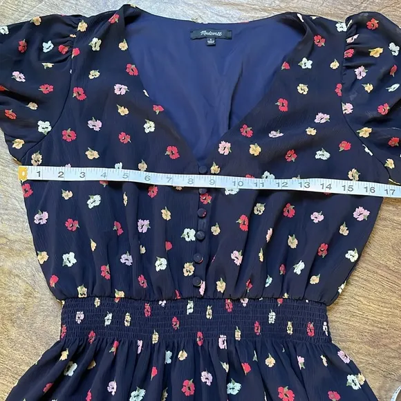Madewell Confetti Print Retro Dress Indigo Size S