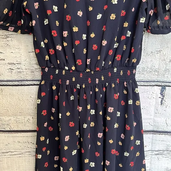 Madewell Confetti Print Retro Dress Indigo Size S