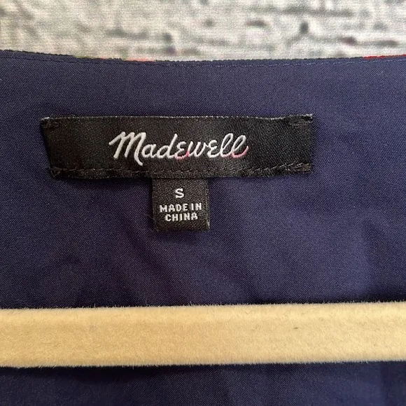 Madewell Confetti Print Retro Dress Indigo Size S
