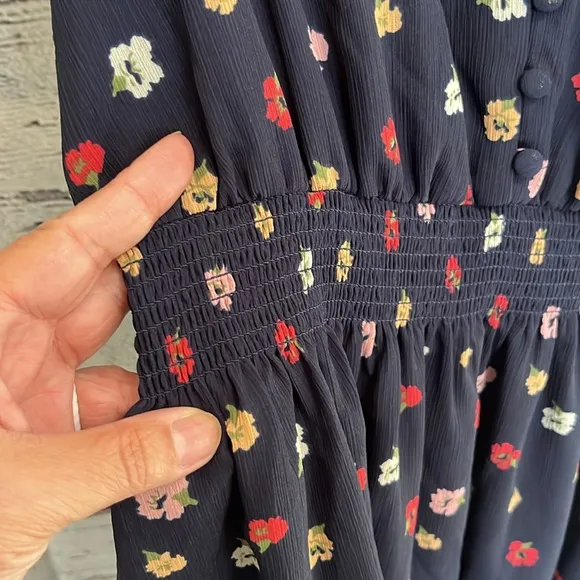 Madewell Confetti Print Retro Dress Indigo Size S