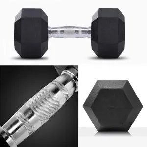 Mancuerna Hexagonal con Forro de Vinil Gimnasio 16 Kg