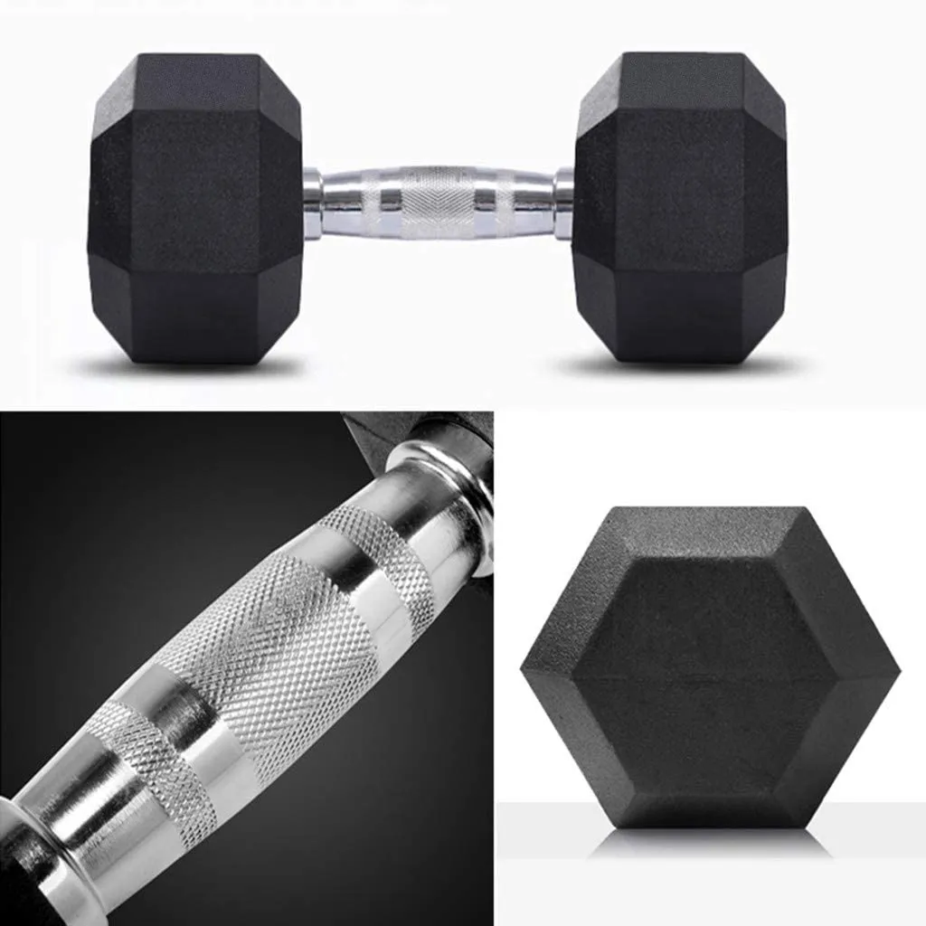 Mancuerna Hexagonal con Forro de Vinil Gimnasio 16 Kg