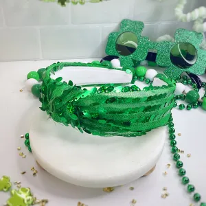 Mardi Gras and St. Pat’s Sequin Knot Top Headband and Bow Collection