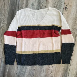 Maroon Block Sweater