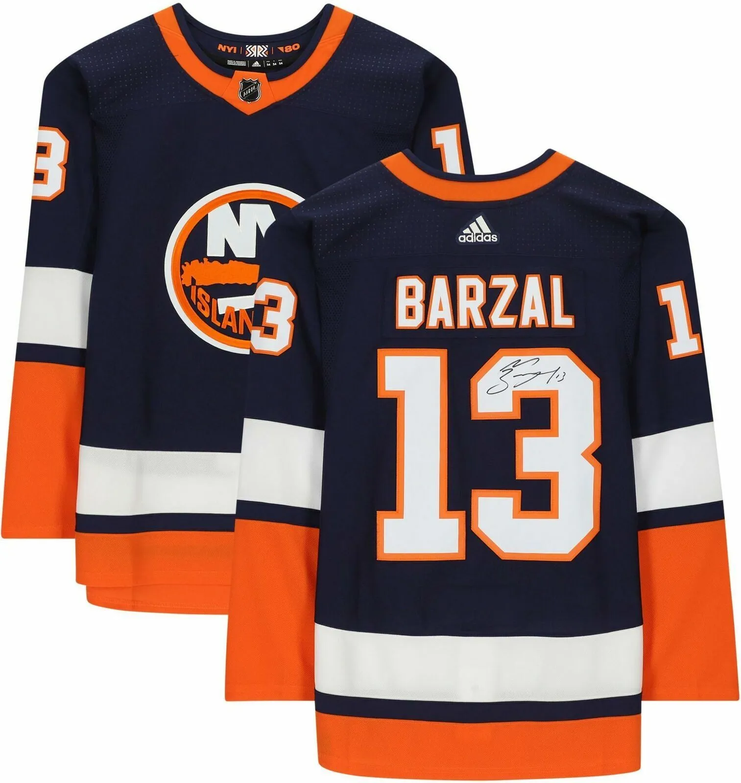 Mathew Barzal Signed Authentic Retro Islanders Jersey Fight Strap auto Fanatics