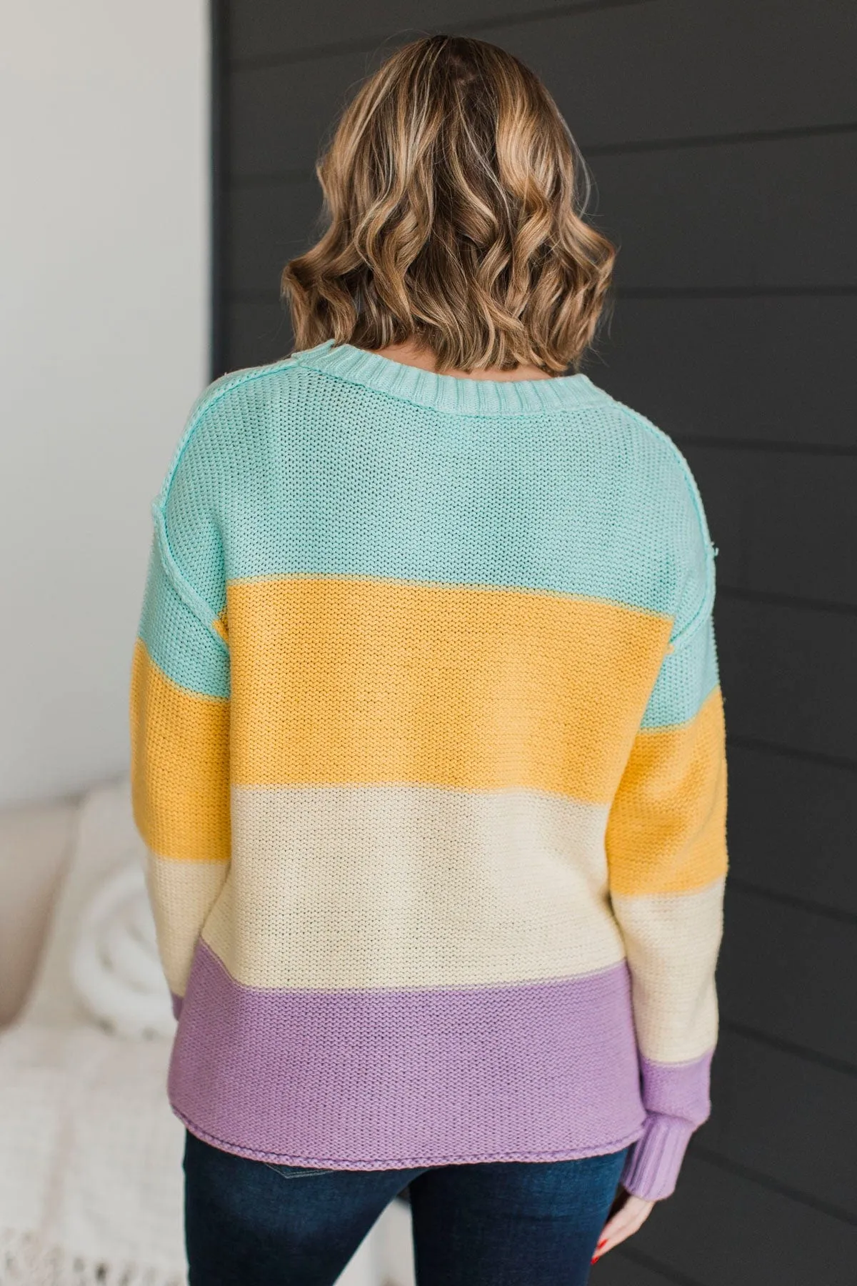 Never Stray Away Color Block Sweater- Multi-Color