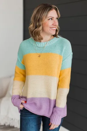 Never Stray Away Color Block Sweater- Multi-Color