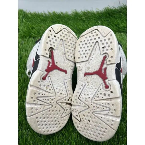 Nike Air Jordan 6 Retro TD Carmine Size 6C Toddler‎ 2021 Red White 384667-106