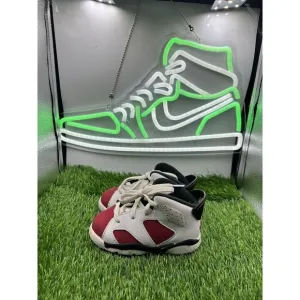 Nike Air Jordan 6 Retro TD Carmine Size 6C Toddler‎ 2021 Red White 384667-106