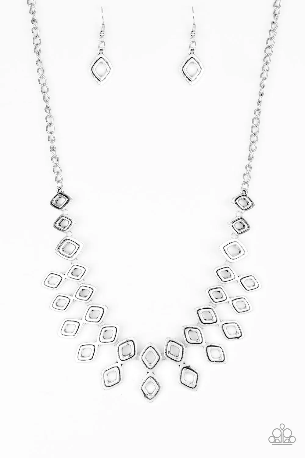 Paparazzi Accessories - Geocentric - Silver Necklace