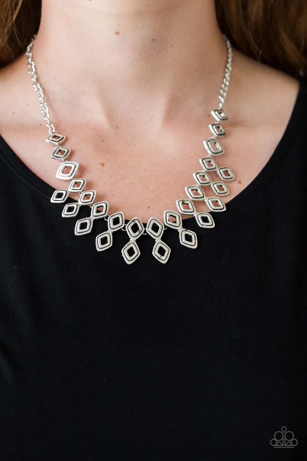 Paparazzi Accessories - Geocentric - Silver Necklace