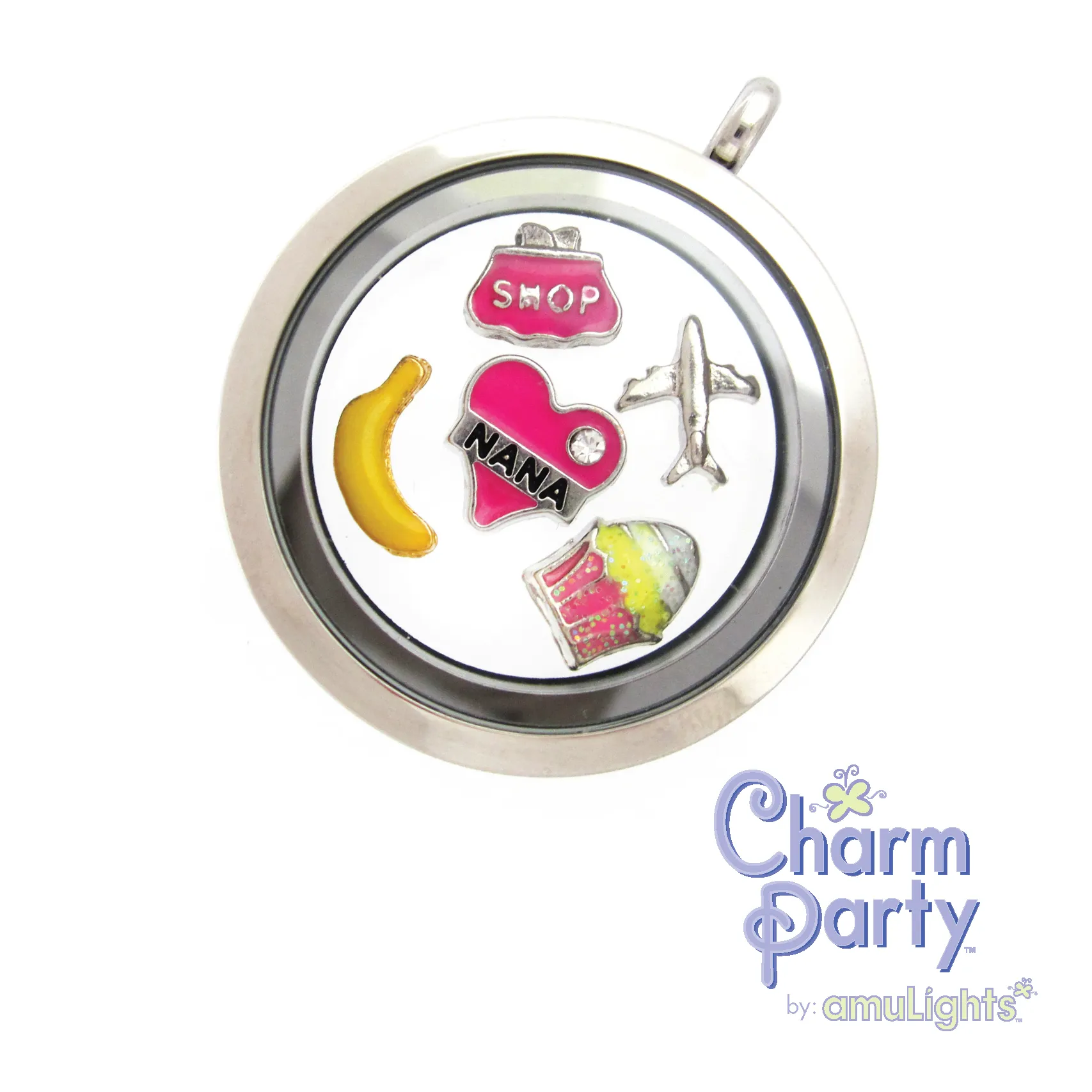 Pink Nana Heart Charm