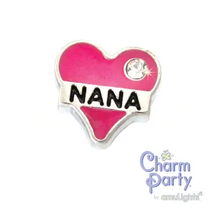 Pink Nana Heart Charm