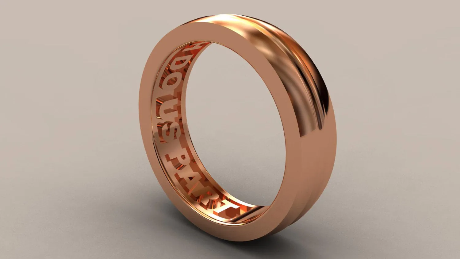 Polished Rose Gold 6mm Interior Message Wedding Band
