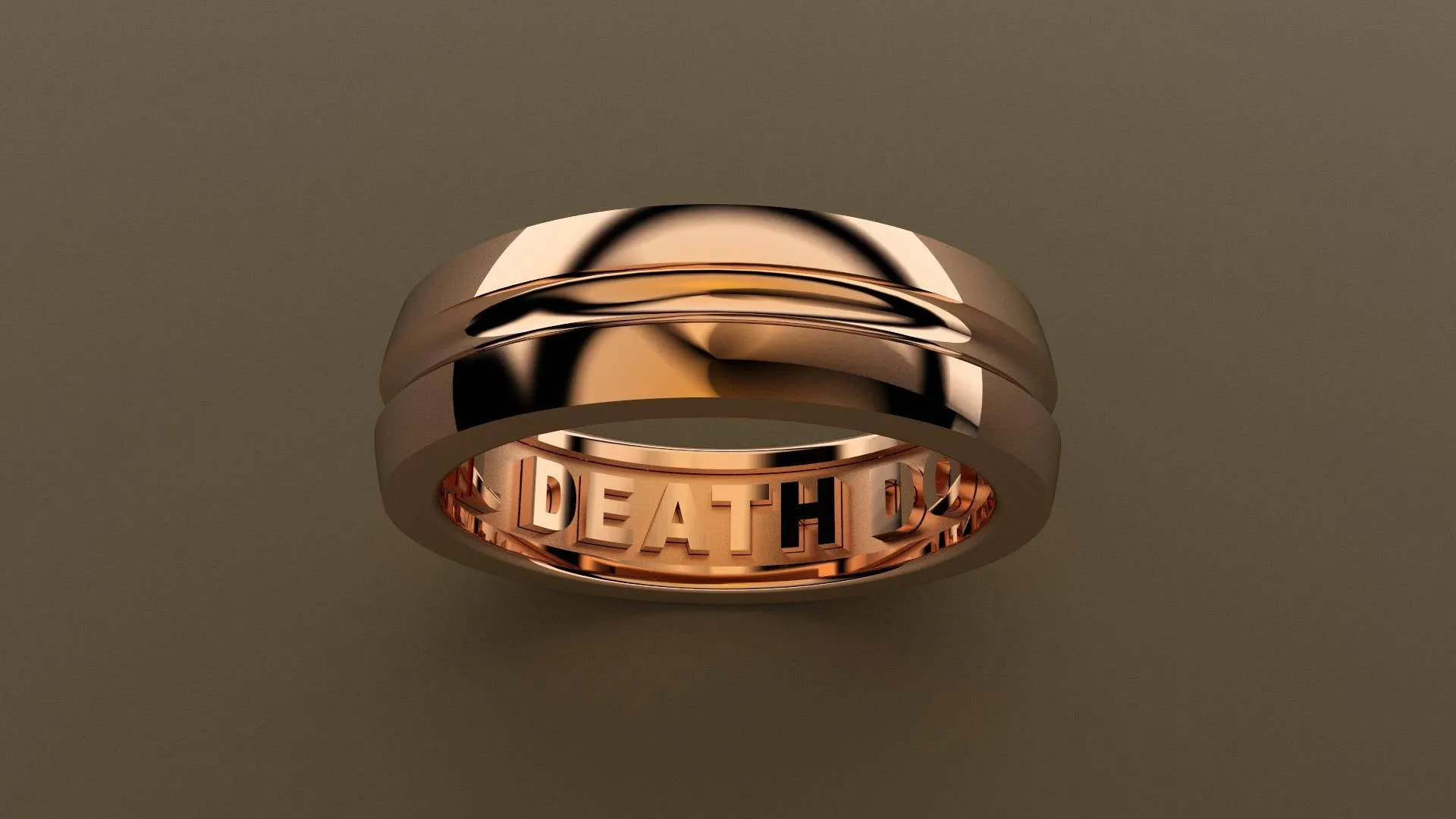 Polished Rose Gold 6mm Interior Message Wedding Band