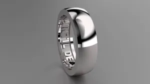 Polished Sterling Silver 6mm Interior Message Wedding Band