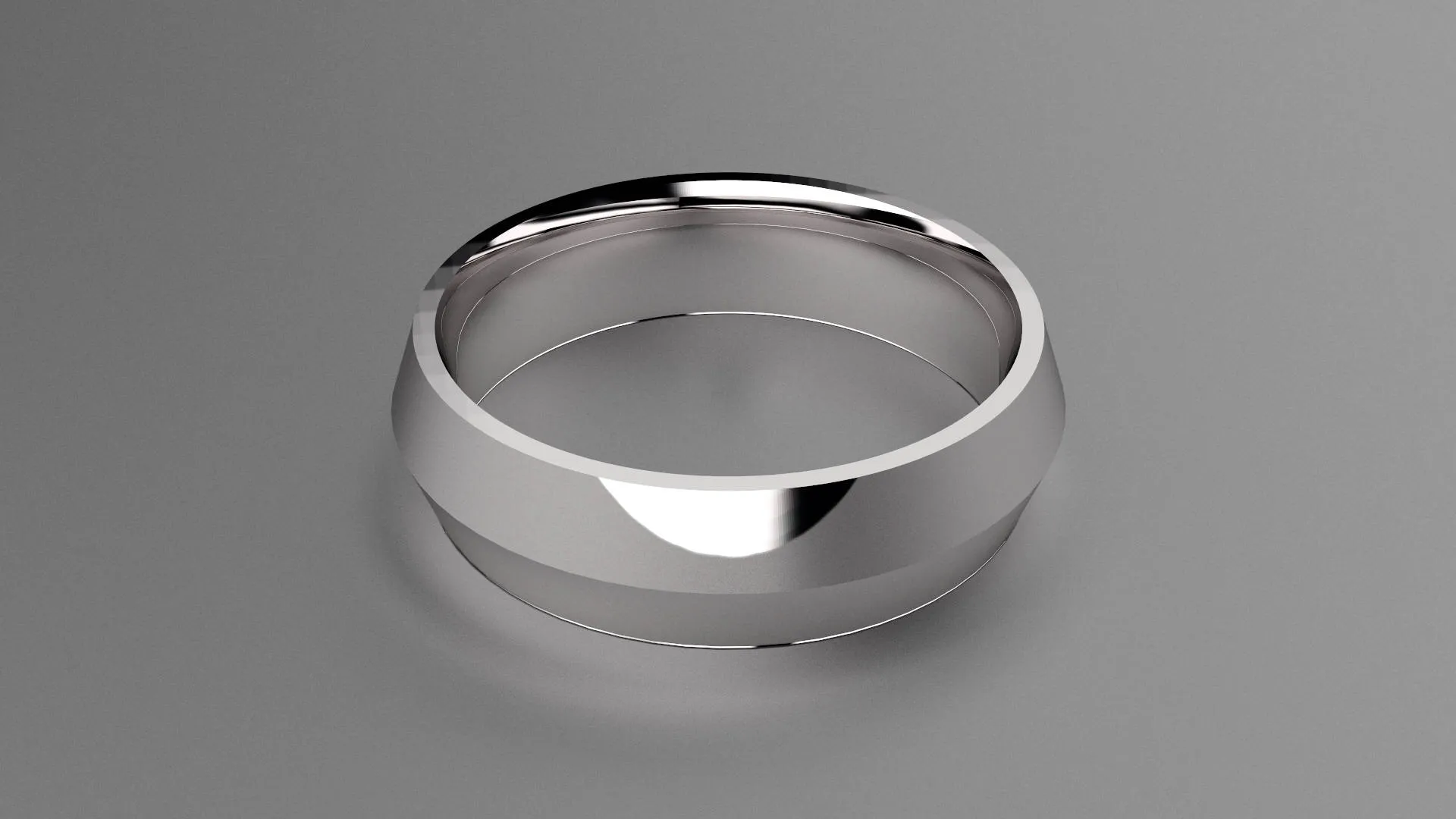 Polished Sterling Silver 6mm Knife Edge Wedding Band