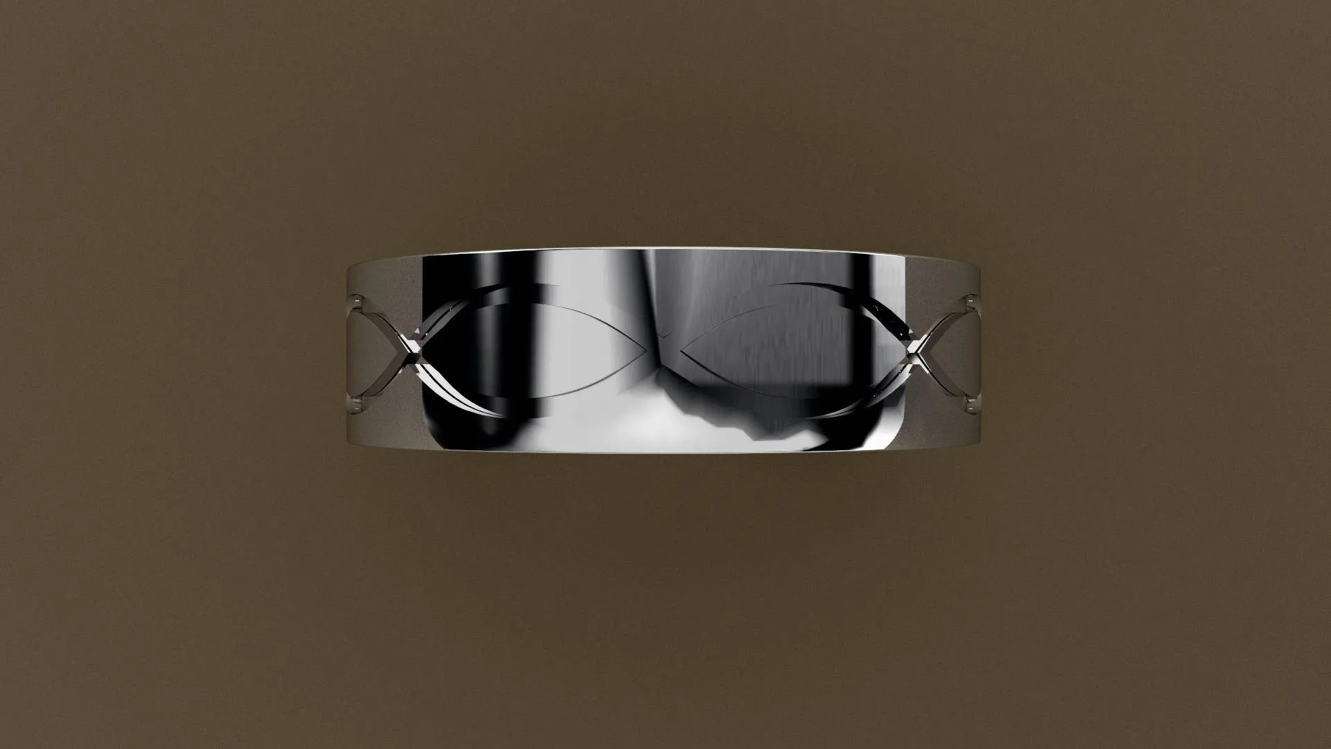 Polished White Gold 6mm Infinity Groove Wedding Band