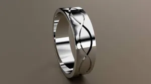 Polished White Gold 6mm Infinity Groove Wedding Band