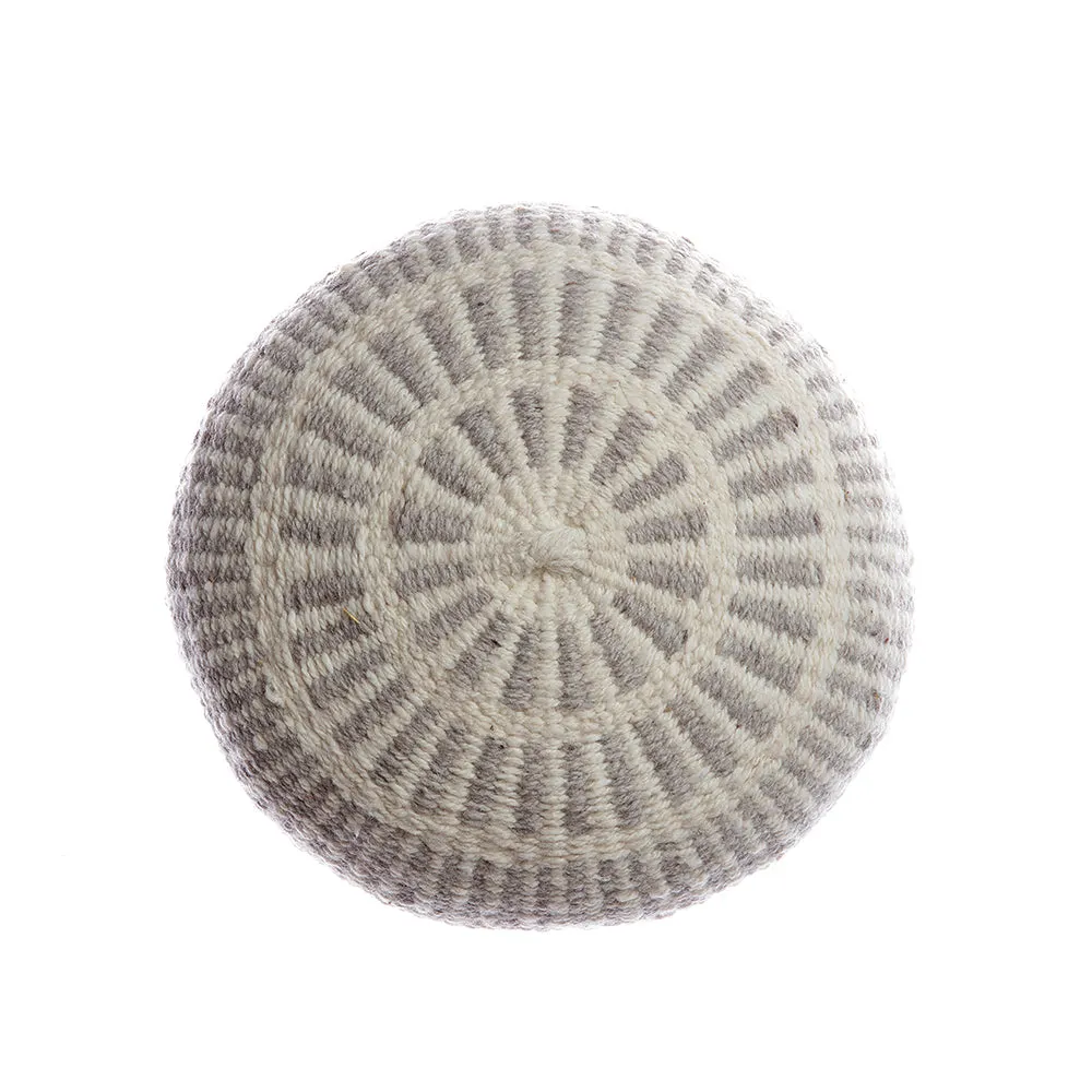 Prisma Black Round Wool Pillow