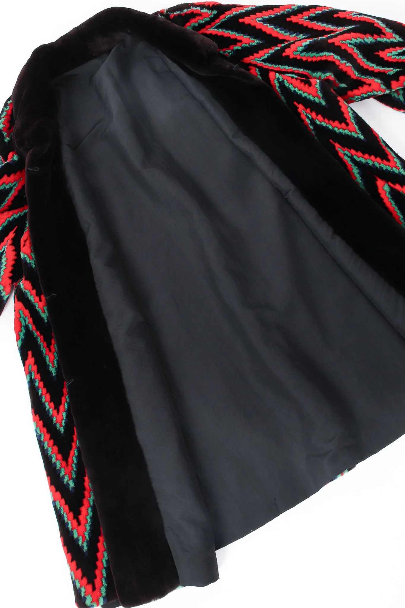 Rainbow Chevron Blanket Stripe Fur Coat
