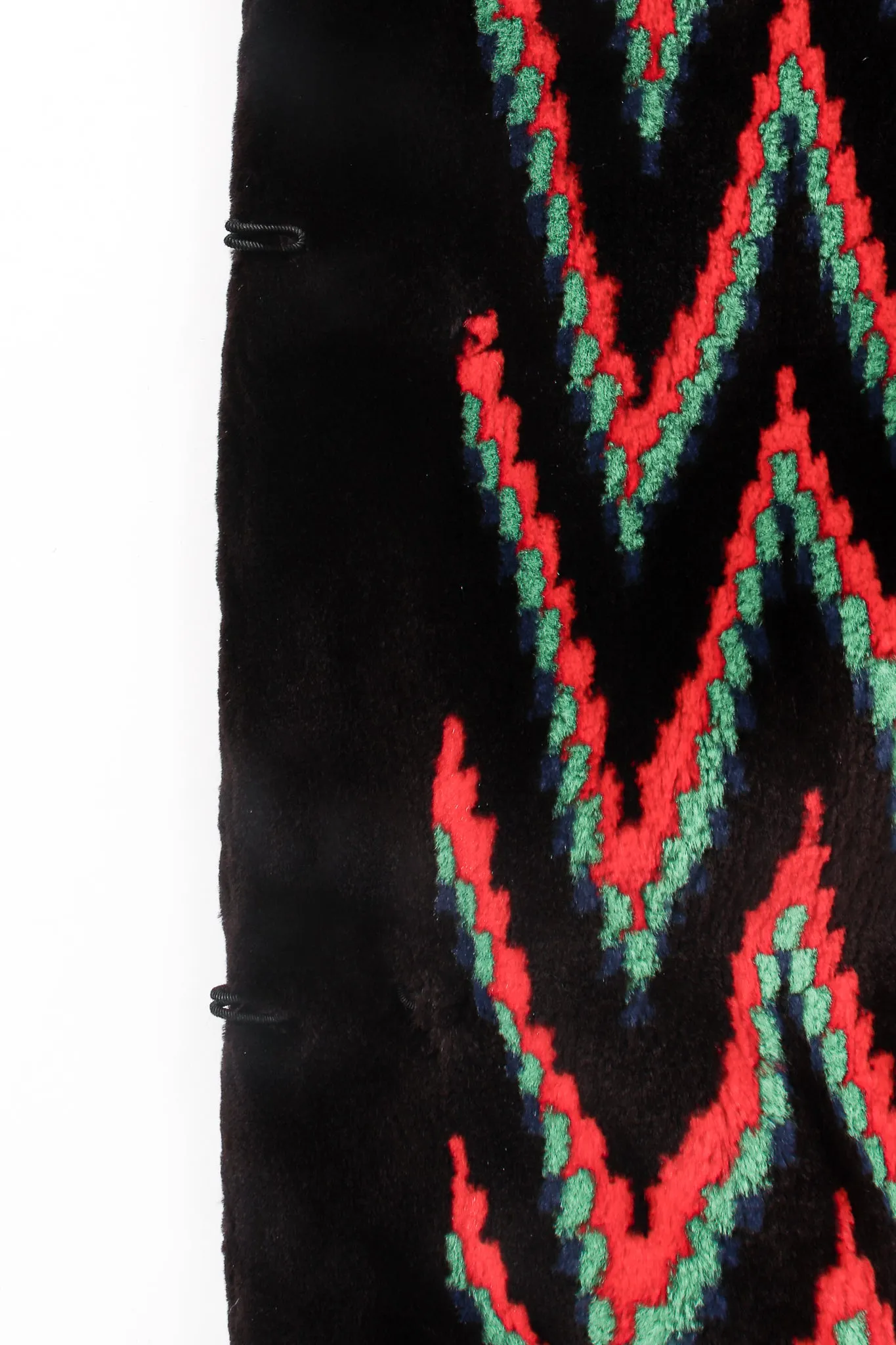Rainbow Chevron Blanket Stripe Fur Coat