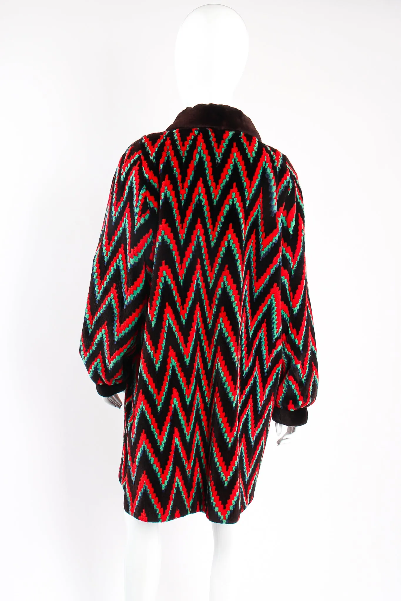 Rainbow Chevron Blanket Stripe Fur Coat