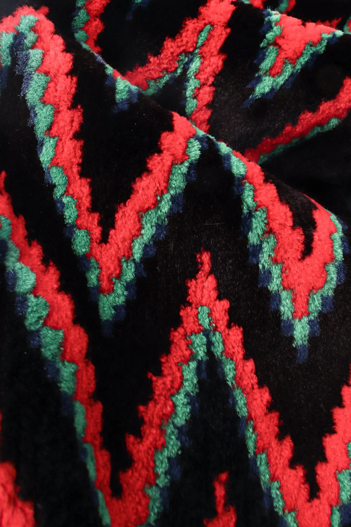 Rainbow Chevron Blanket Stripe Fur Coat