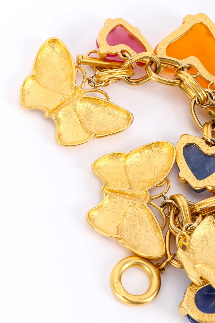 Resin Heart Butterfly Charm Bracelet