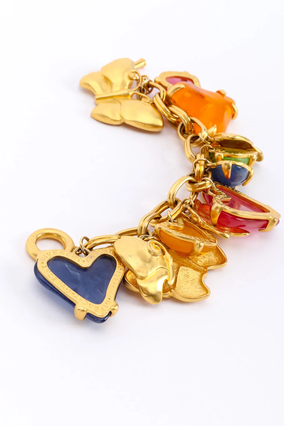 Resin Heart Butterfly Charm Bracelet