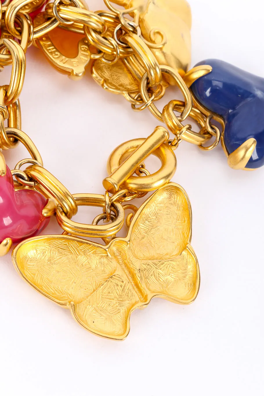 Resin Heart Butterfly Charm Bracelet