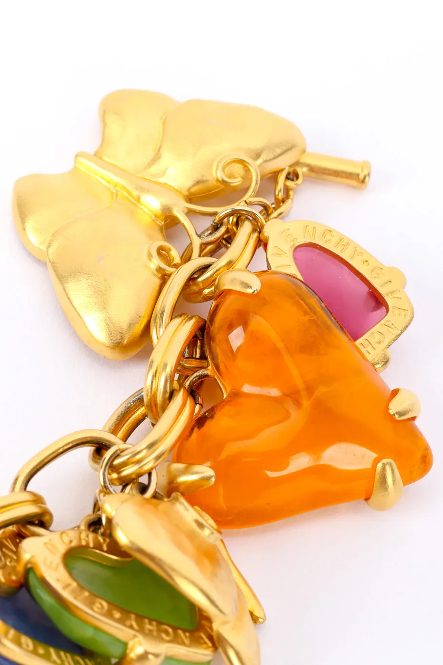 Resin Heart Butterfly Charm Bracelet