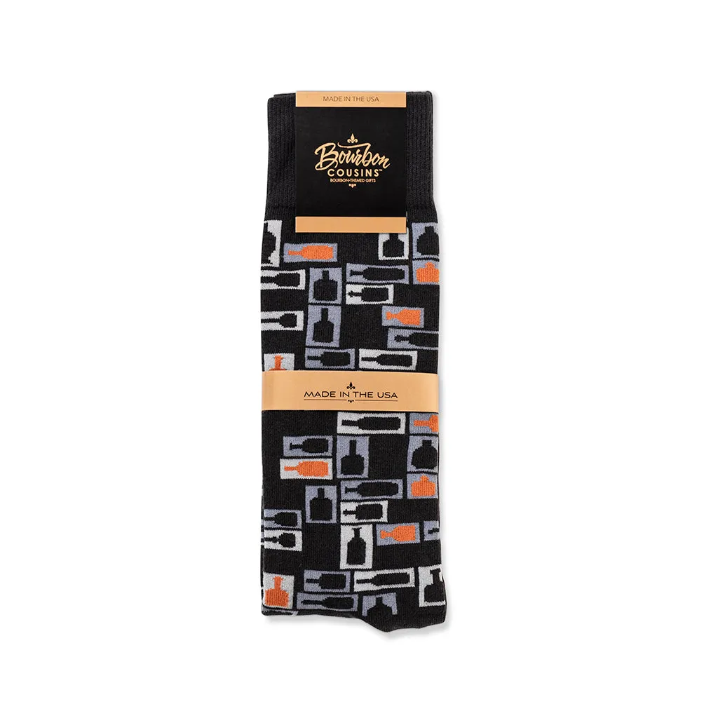 Retro Bourbon© Socks | Black   Copper