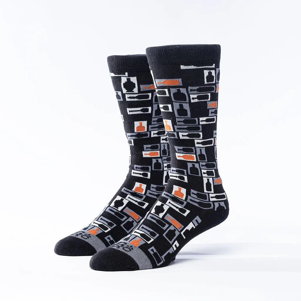 Retro Bourbon© Socks | Black   Copper