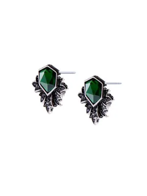 Retro Irregular Green Earrings