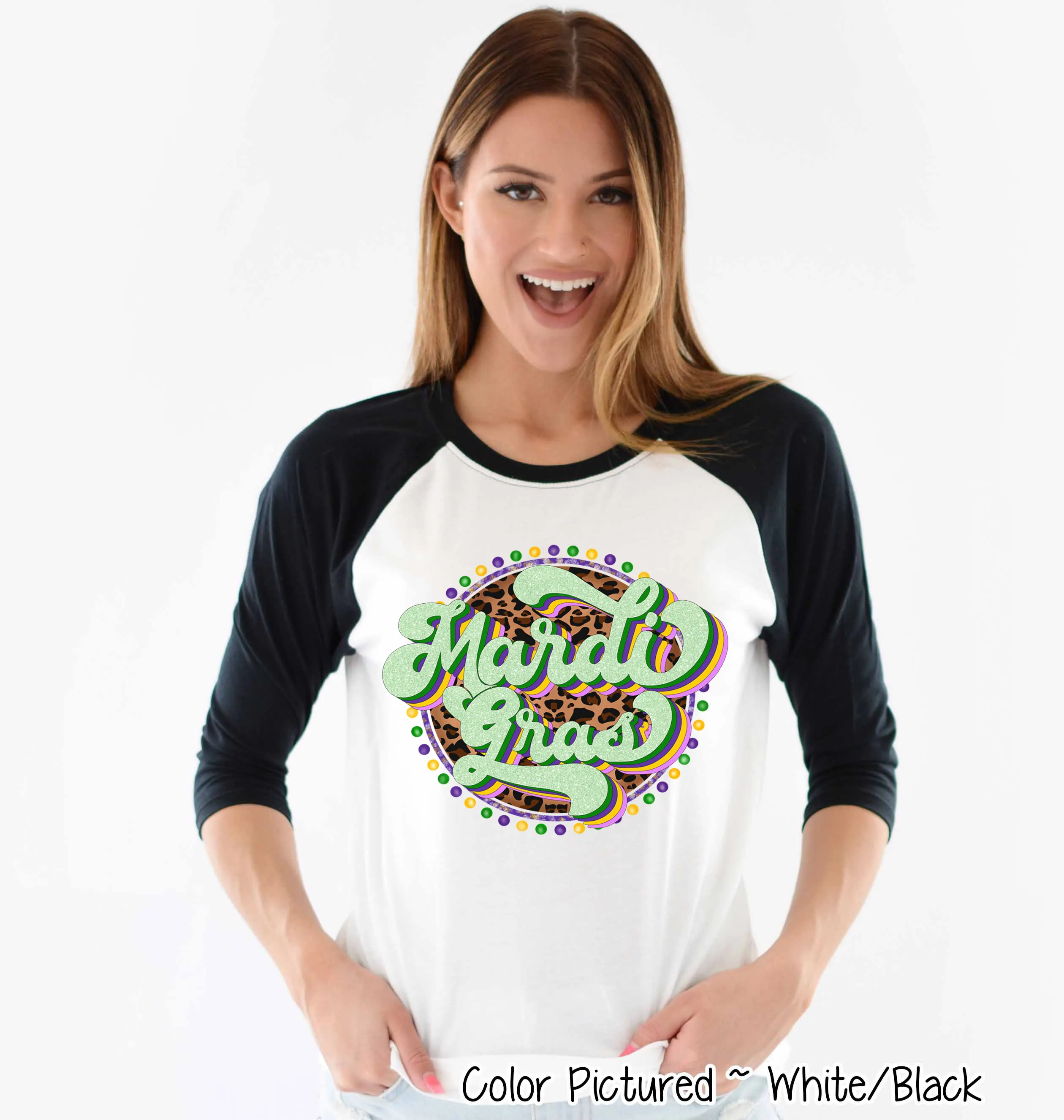 Retro Leopard Mardi Gras Tee