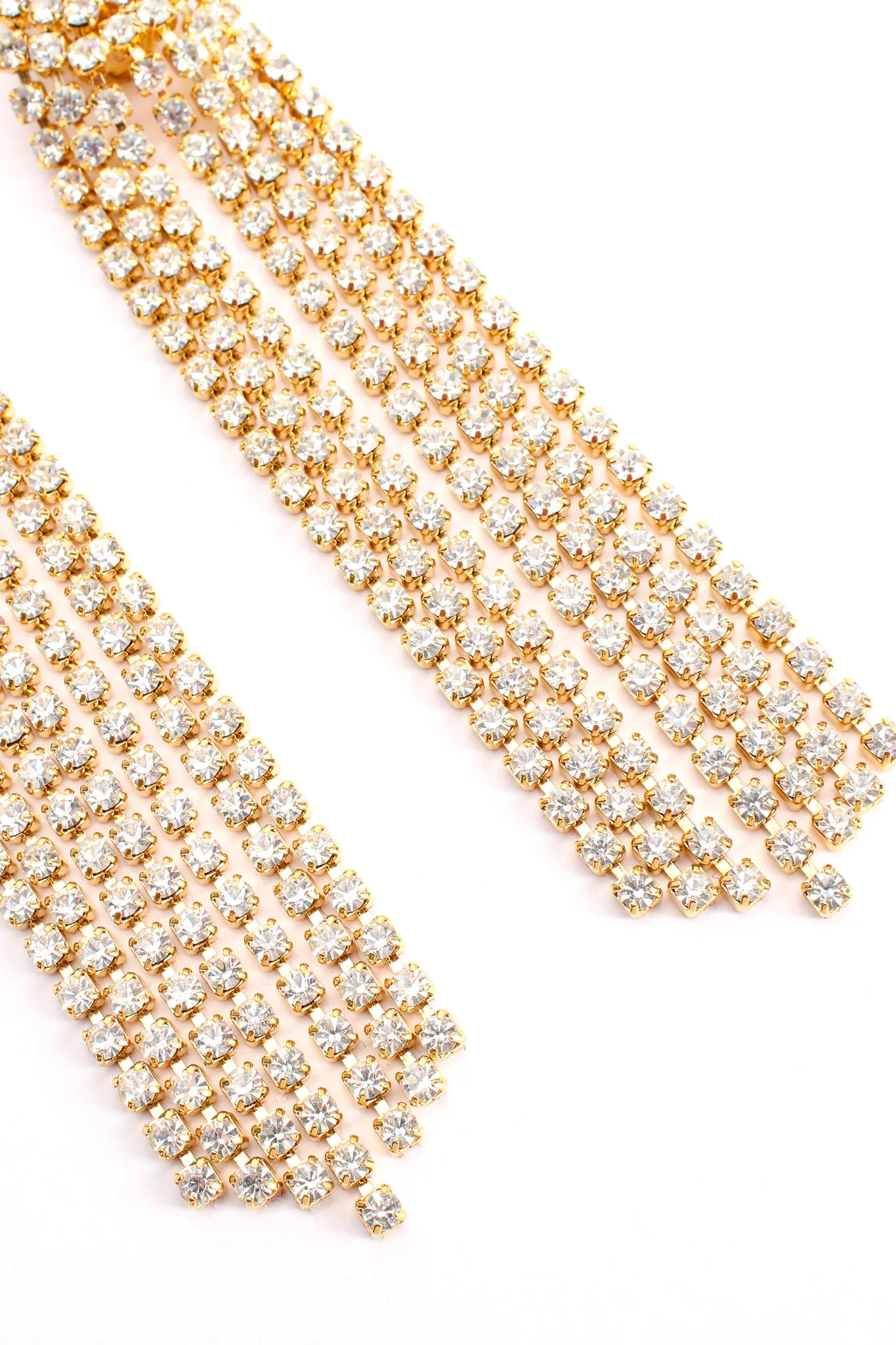 Rhinestone Fringe Cluster Earrings