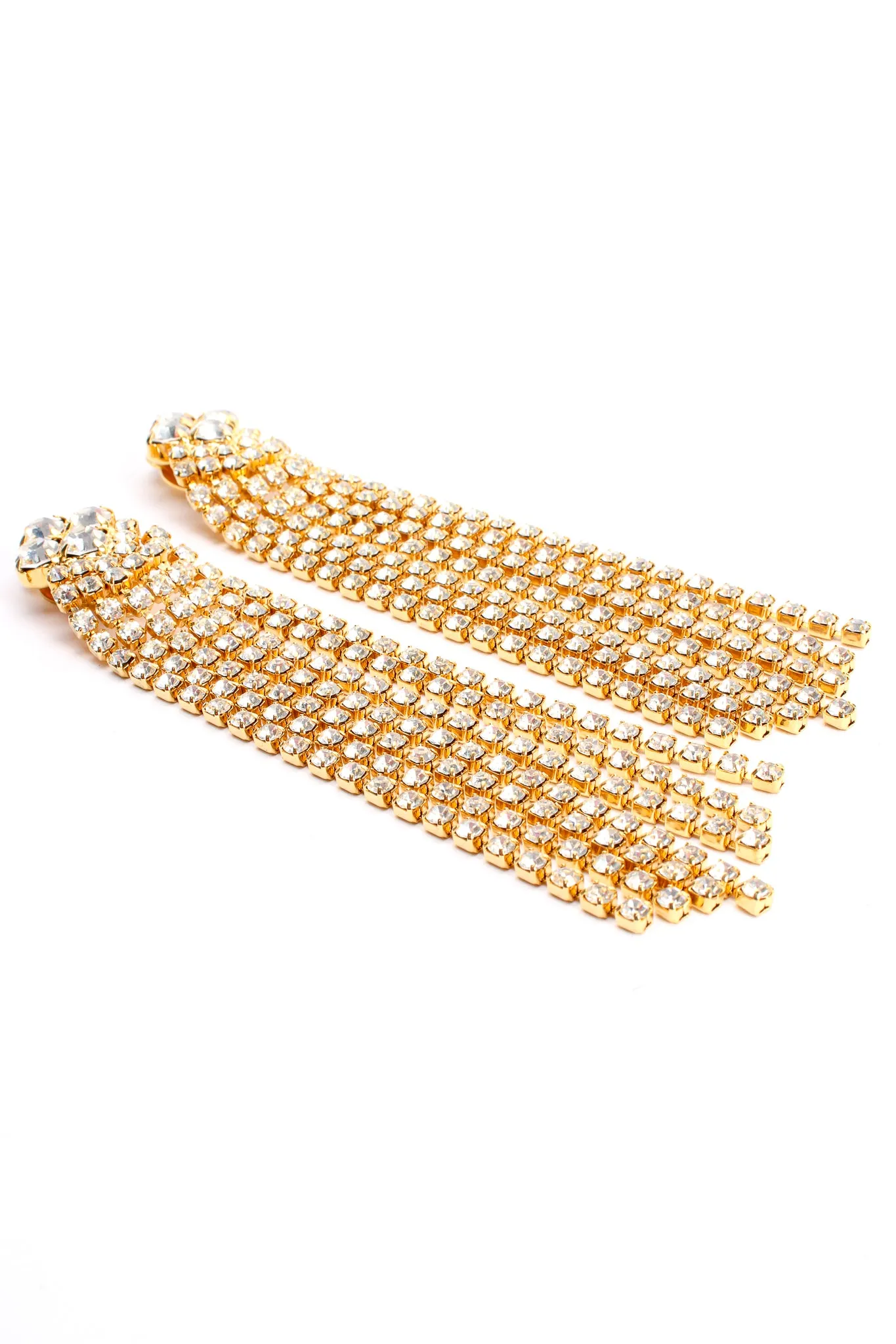 Rhinestone Fringe Cluster Earrings